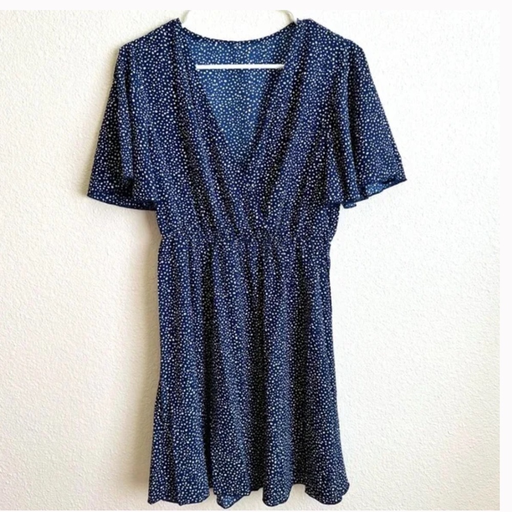 Navy Blue and White Polka Dot Dress - NWOT - Med fits sm/med beautiful 🤩 dress